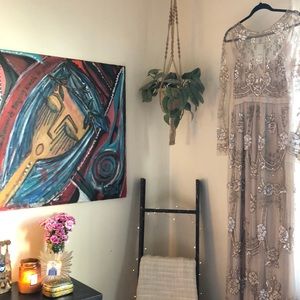 Long sleeve beaded dress